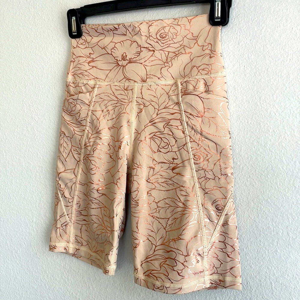 Senita NWOT Rose Gold Biker Shorts